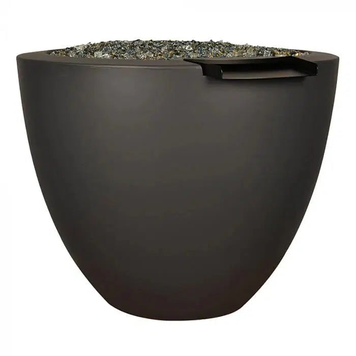 Fire by Design 30" x 24" Legacy Round Beechwood Finish Natural Gas Fire / Water Vase - Match Light