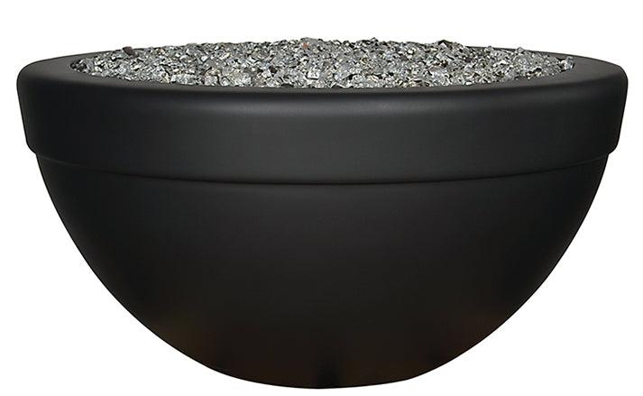 Fire by Design 36" Executive Cobalt Blue Finish Natural Gas Fire Bowl - Battery Powered Ignition System Kit
