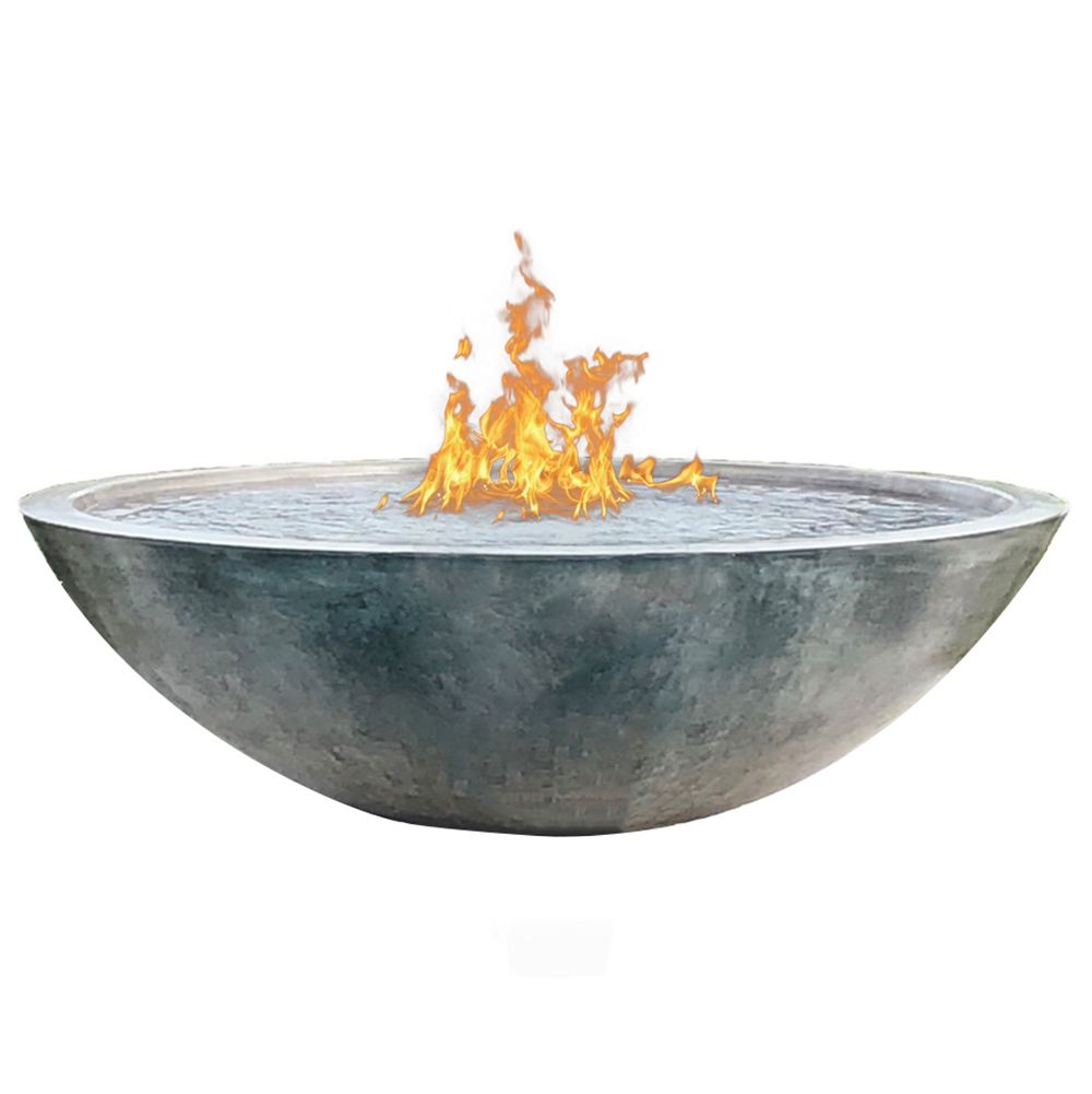 Fire by Design 37" Zen Style Round Natural Grey Color Fire on Water Bowl - 30VDC