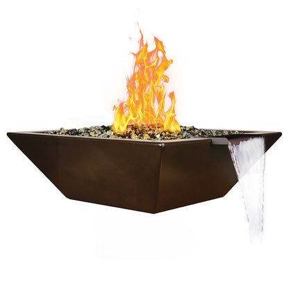 Fire by Design 42" Geo Square Cobalt Blue Finish Fire / Water Bowl