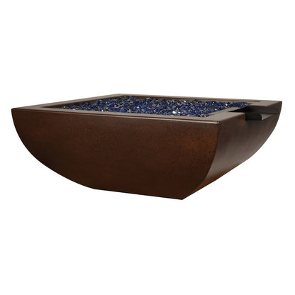 Fire by Design 42" Legacy Square White Finish Propane Fire / Water Bowl - Match Light
