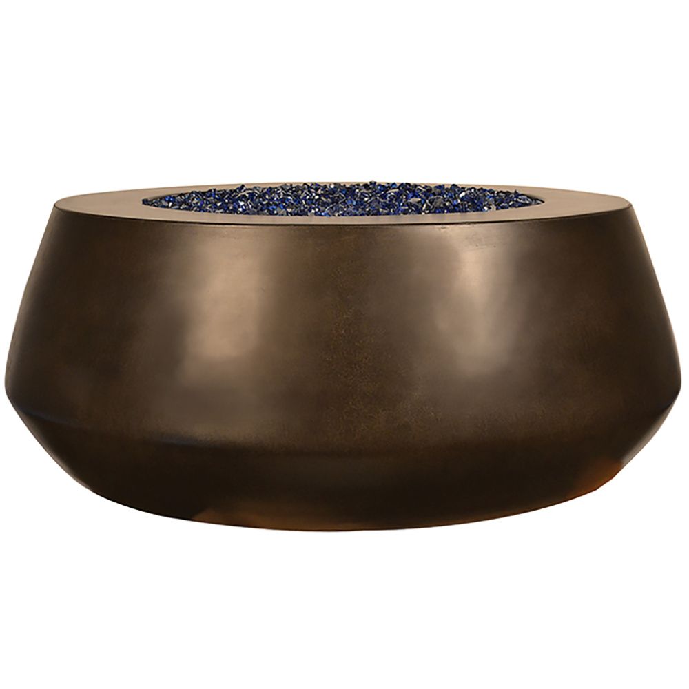 Fire by Design 48" Belize Round Sequoia Finish Natural Gas Fire Pit Table - Match Light