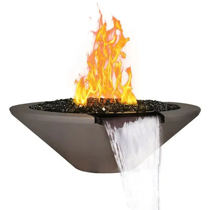 Fire by Design 48" Geo Round Essex Sequoia Finish Natural Gas Fire / Water Bowl - Match Light