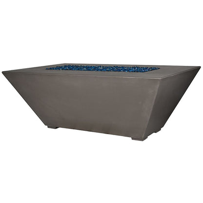Fire by Design 60" Geo Rectangle Crystal Cove Finish Propane Fire Pit Table - Battery Powered Ignition System Kit