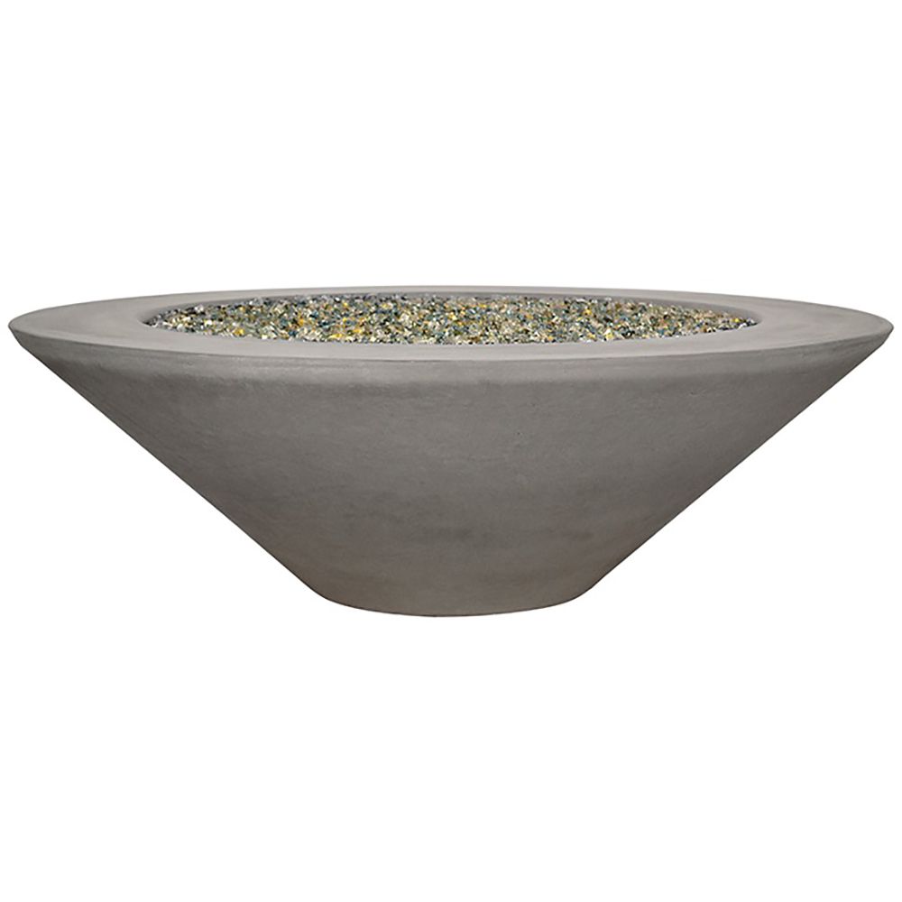 Fire by Design 60" Geo Round "Essex" Beechwood Finish Propane Fire Pit Table - 24VAC AWEIS With Field Serviceable Pilot Burner