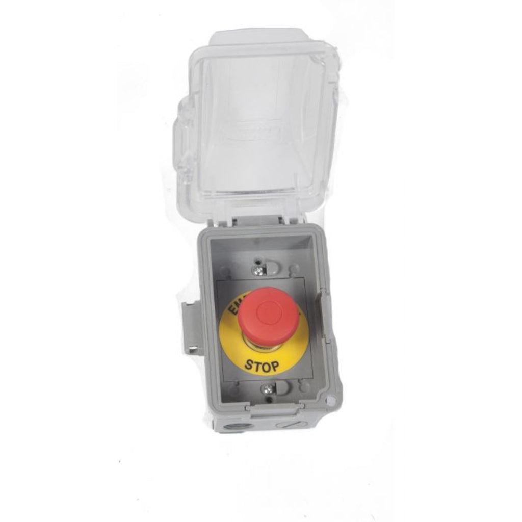 Fire by Design Emergency Shutoff mounted in Exterior Grade Single Gang Box with Bubble Cover