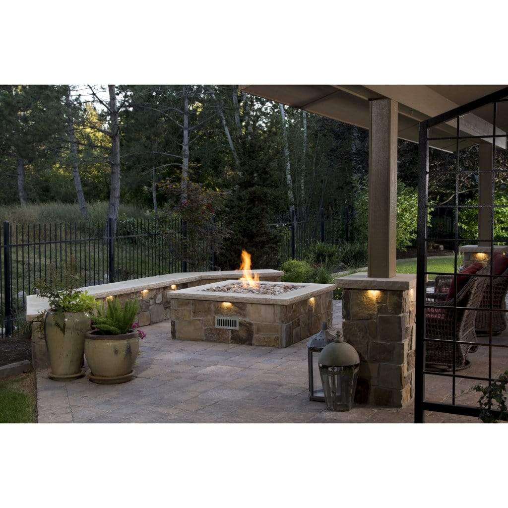 Firegear 20" Pro Series Snowflake Square Drop-In Pan Paver Ready Gas Fire Pit Package w/ Match Throw Ignition System