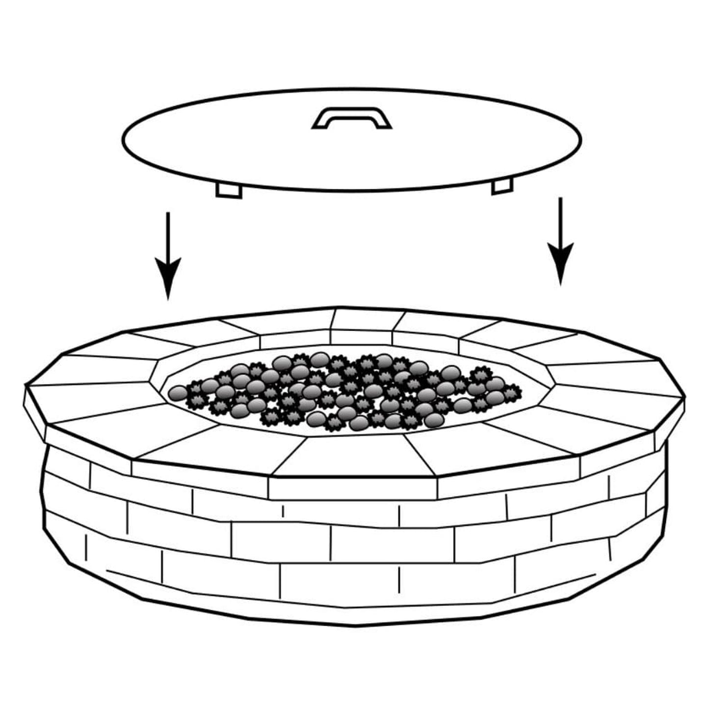 Firegear 28" Round Stainless Steel Fire Pit Lid With Handle for 25" Round Drop-In Pan