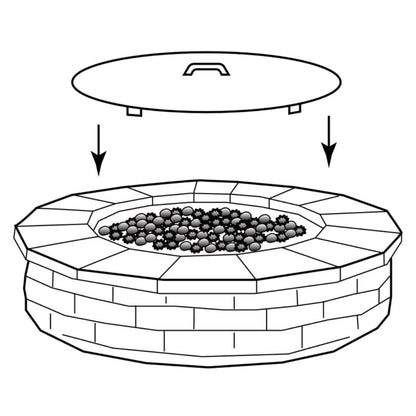 Firegear 28" Round Stainless Steel Fire Pit Lid With Handle for 25" Round Drop-In Pan