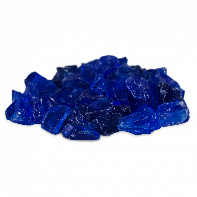 Firegear 40 Lbs. Large Dark Blue Reflective Broken Fire Glass