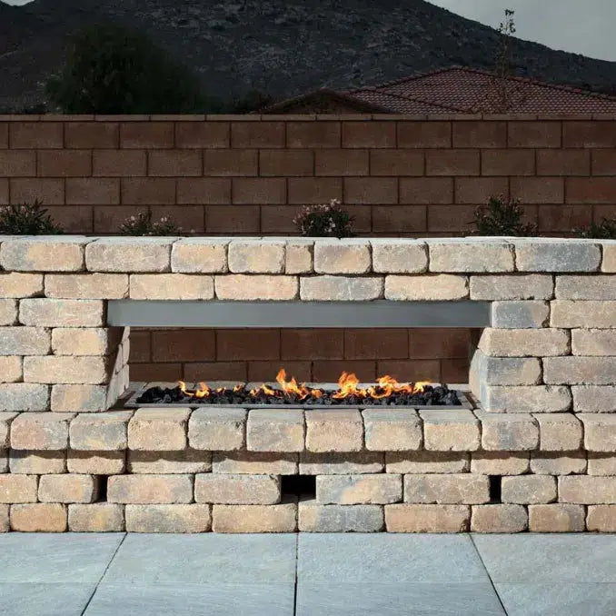 Firegear Kalea Bay LED 72" Linear Outdoor Stainless Steel Vent-Free Propane Gas Fireplace