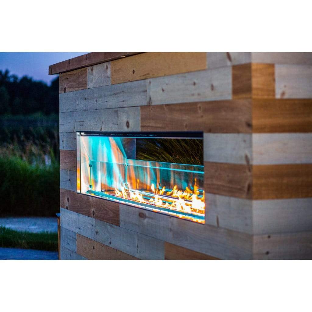 Firegear Kalea Bay LED 72" Linear Outdoor Stainless Steel Vent-Free Propane Gas Fireplace
