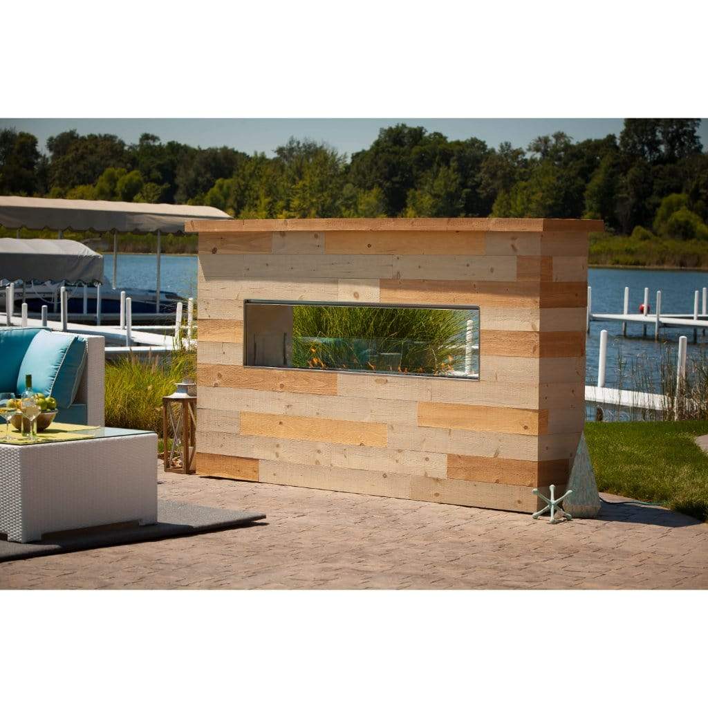 Firegear Kalea Bay LED 72" Linear Outdoor Stainless Steel Vent-Free Propane Gas Fireplace