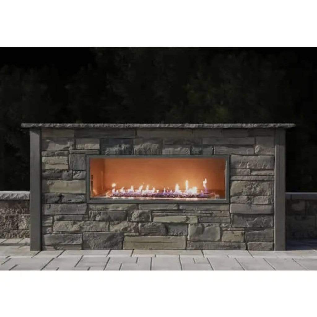 Firegear Kalea Bay Non-LED 48" Linear Outdoor Stainless Steel Vent-Free Natural Gas Fireplace