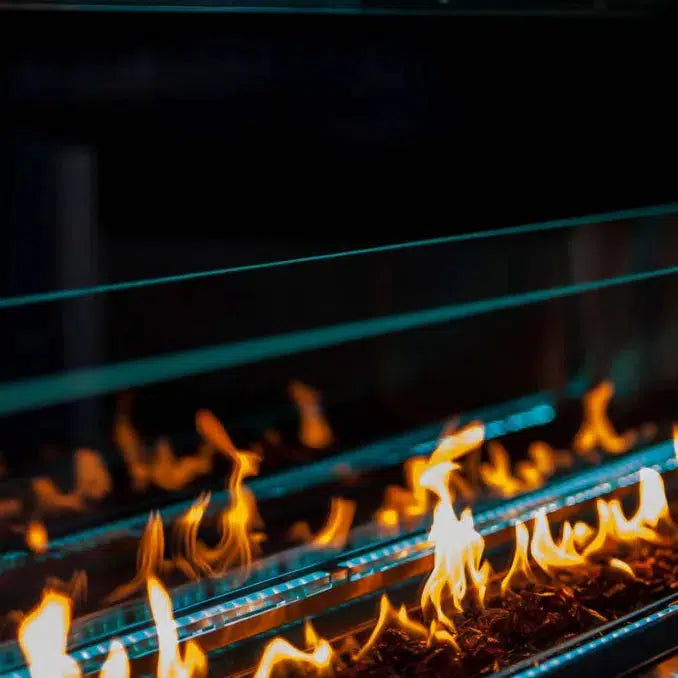Firegear Kalea Bay Non-LED 48" Linear Outdoor Stainless Steel Vent-Free Natural Gas Fireplace