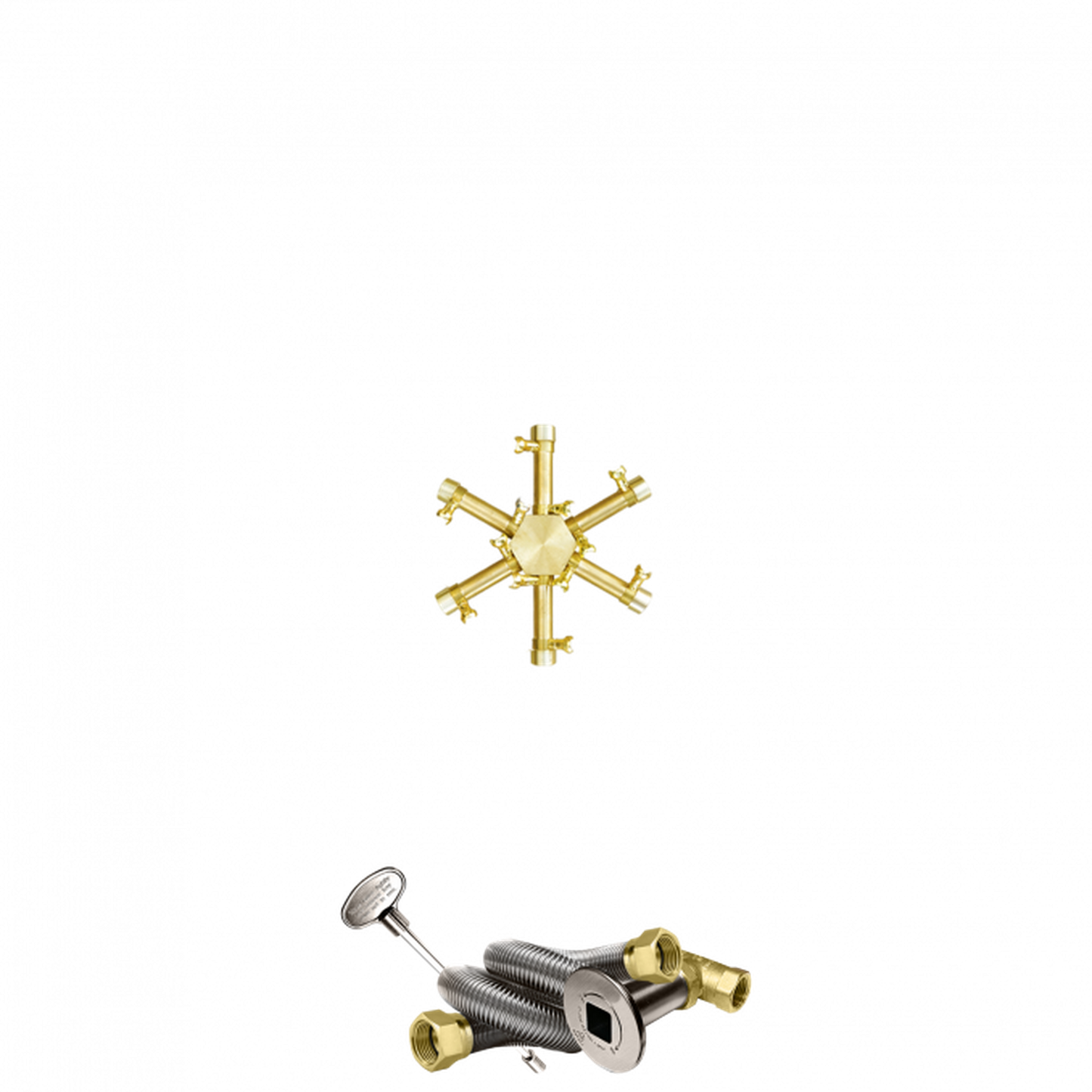 Firegear Pro Series 10" Brass Natural Gas Fire Pit Burning Spur Kit