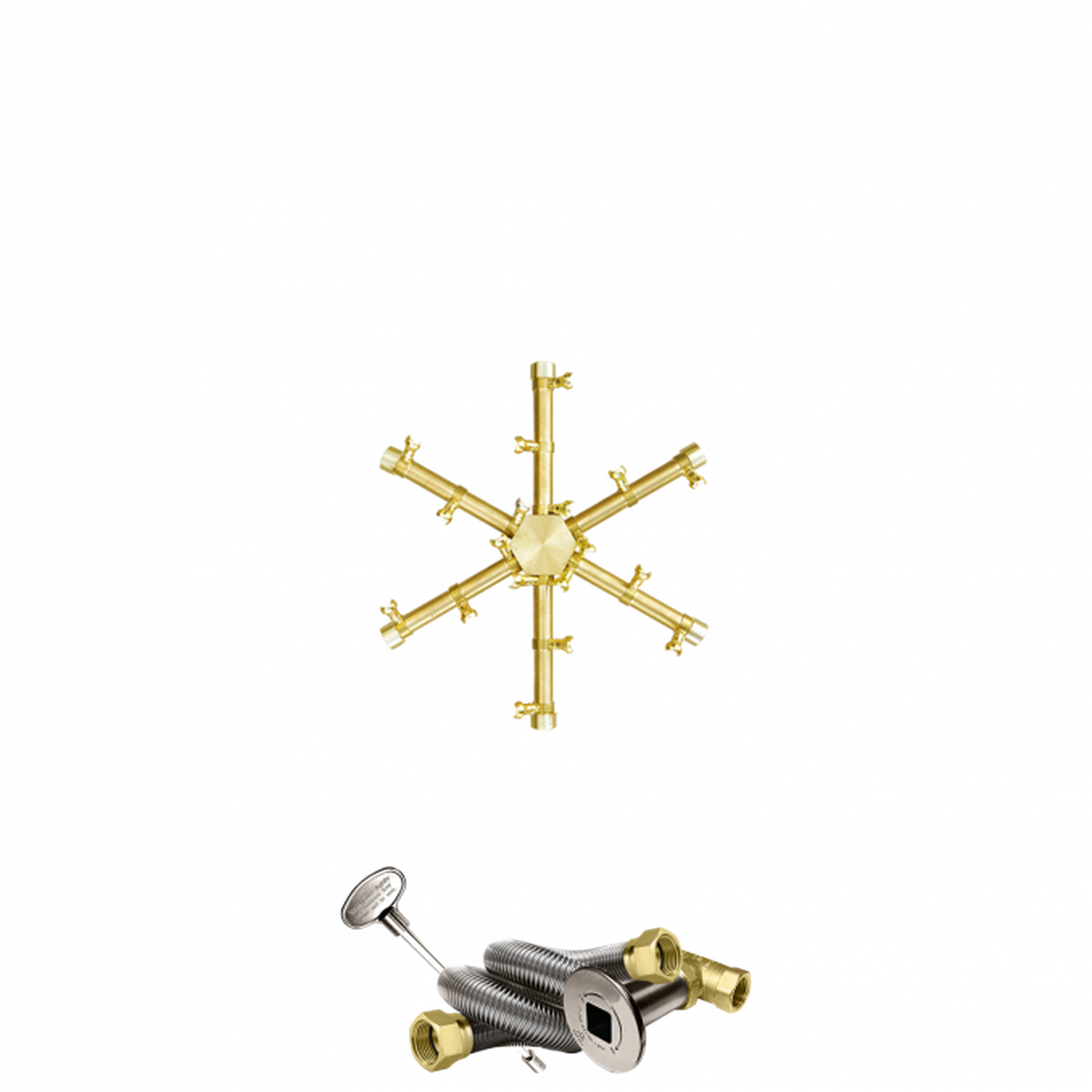 Firegear Pro Series 14" Brass Propane Gas Fire Pit Burning Spur Kit