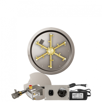 Firegear Pro Series 19" Round Drop-In Pan Propane Gas Fire Pit Burner System With All Weather Electronic Ignition System