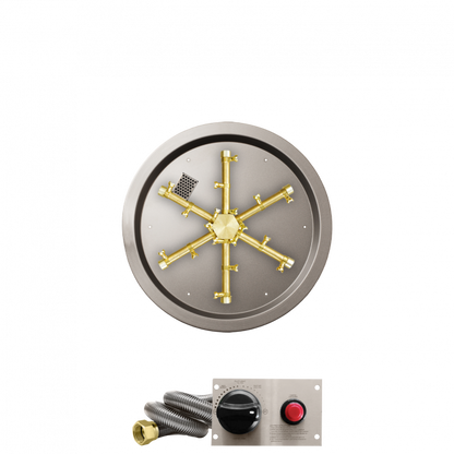 Firegear Pro Series 19" Round Drop-In Pan Propane Gas Fire Pit Burner System With Thermocouple Piloted Safety Ignition System