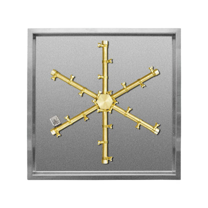 Firegear Pro Series 20" Square Drop-In Pan Propane Gas Fire Pit Burner Kit With All Weather Electronic Ignition System