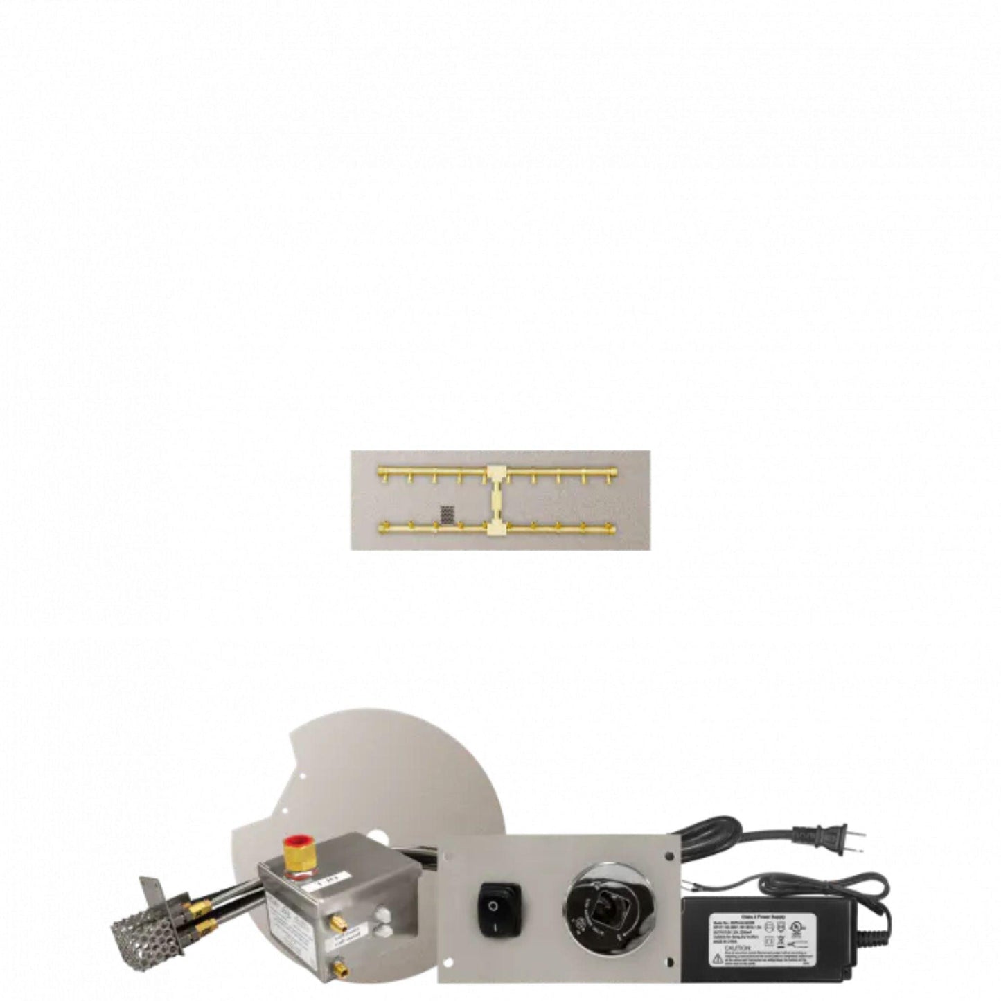 Firegear Pro Series 30" x 10" Linear Flat Pan Propane Gas Fire Pit H Burner System With All Weather Electronic Ignition System