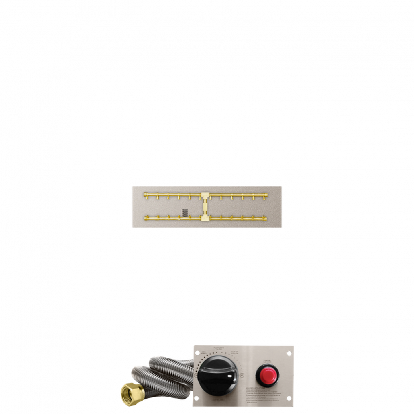 Firegear Pro Series 36" x 10" Linear Flat Pan Propane Gas Fire Pit H Burner System With Thermocouple Piloted Safety Ignition System