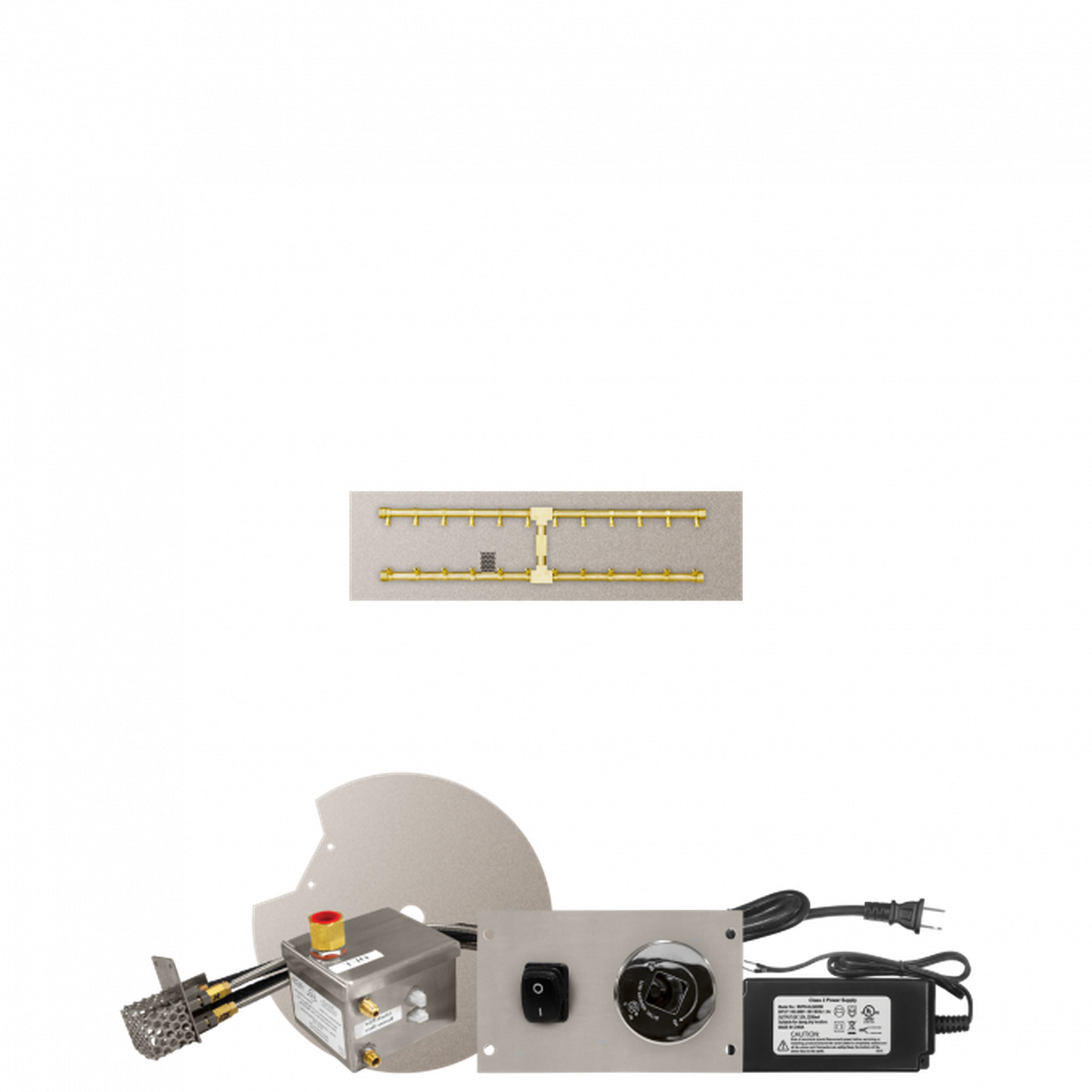 Firegear Pro Series 36" x 10" Linear Flat Pan Propane Gas Fire Pit H Burner System With All Weather Electronic Ignition System