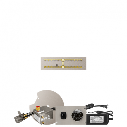 Firegear Pro Series 36" x 10" Linear Flat Pan Propane Gas Fire Pit H Burner System With All Weather Electronic Ignition System