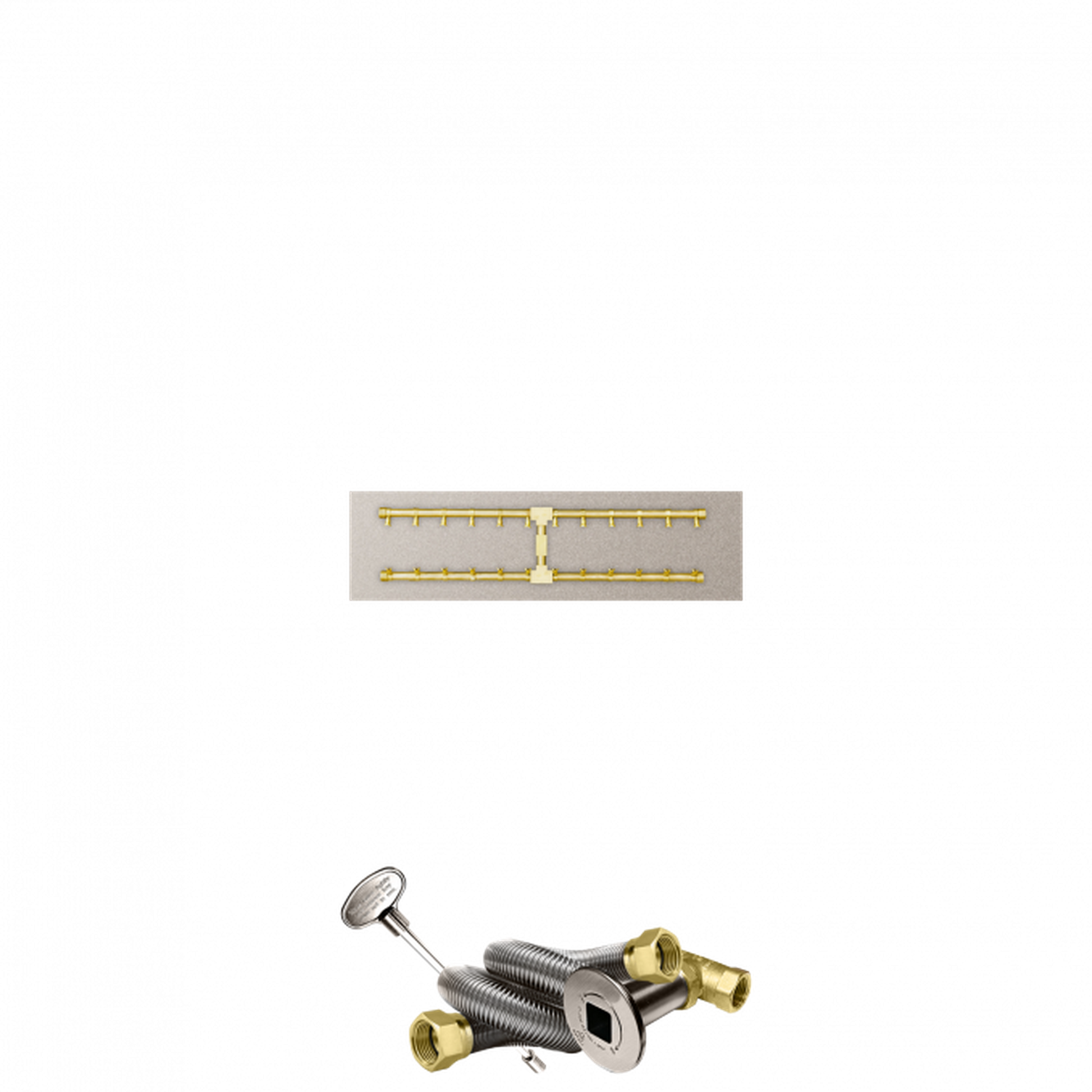 Firegear Pro Series 36" x 10" Linear Flat Pan Propane Gas Fire Pit H Burner System With Match Throw Ignition System