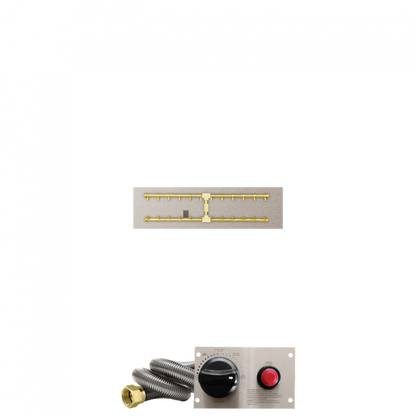 Firegear Pro Series 36" x 10" Linear Flat Pan Propane Gas Fire Pit H Burner System With Thermocouple Piloted Safety Ignition System