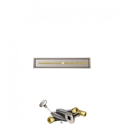 Firegear Pro Series 42" x 6" Linear Drop-In Pan Natural Gas Fire Pit T Burner System With Match Throw Ignition System