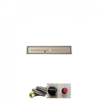 Firegear Pro Series 42" x 6" Linear Drop-In Pan Natural Gas Fire Pit T Burner System With Thermocouple Piloted Safety Ignition System