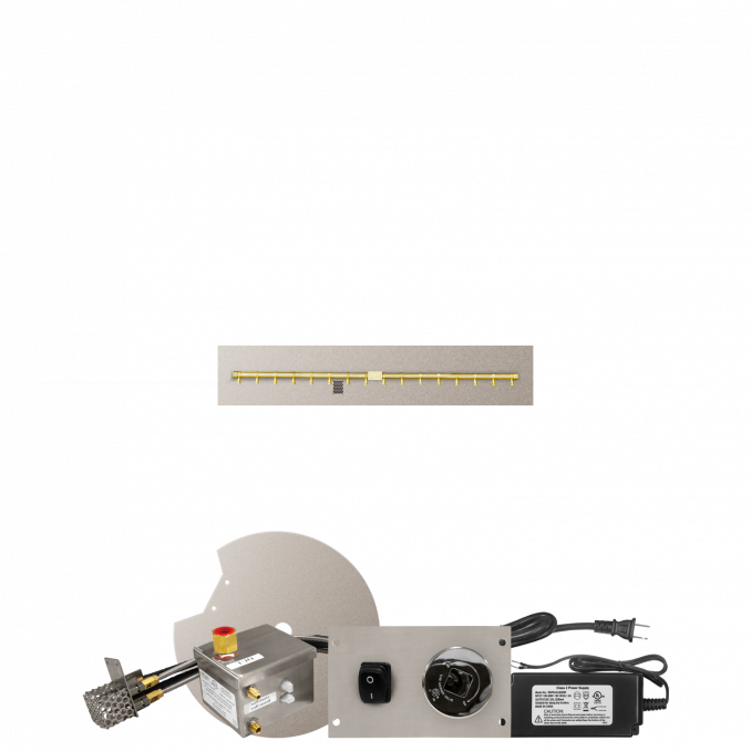 Firegear Pro Series 42" x 8" Linear Flat Pan Natural Gas Fire Pit T Burner System With All Weather Electronic Ignition System
