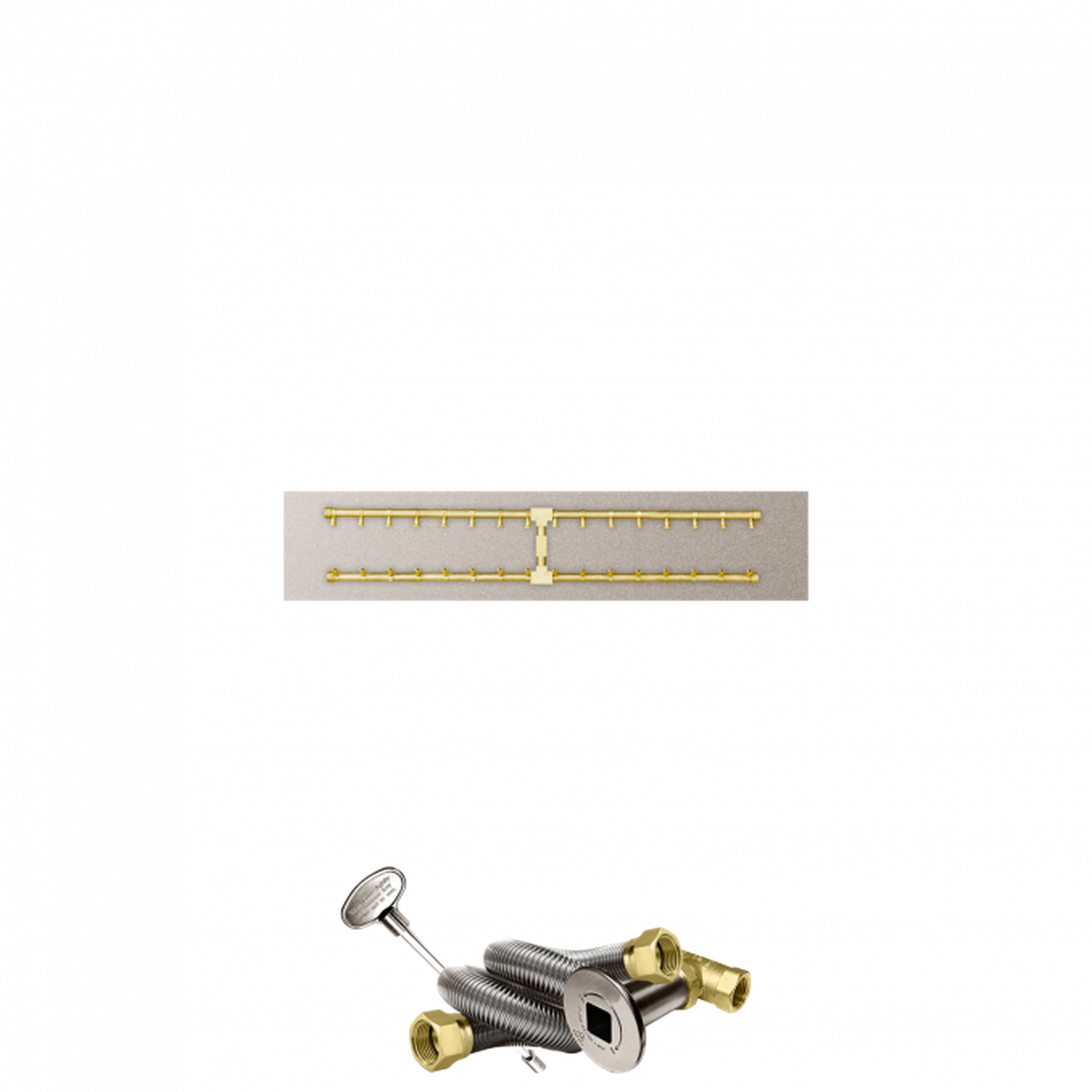 Firegear Pro Series 48" x 10" Linear Flat Pan Propane Gas Fire Pit H Burner System With Match Throw Ignition System