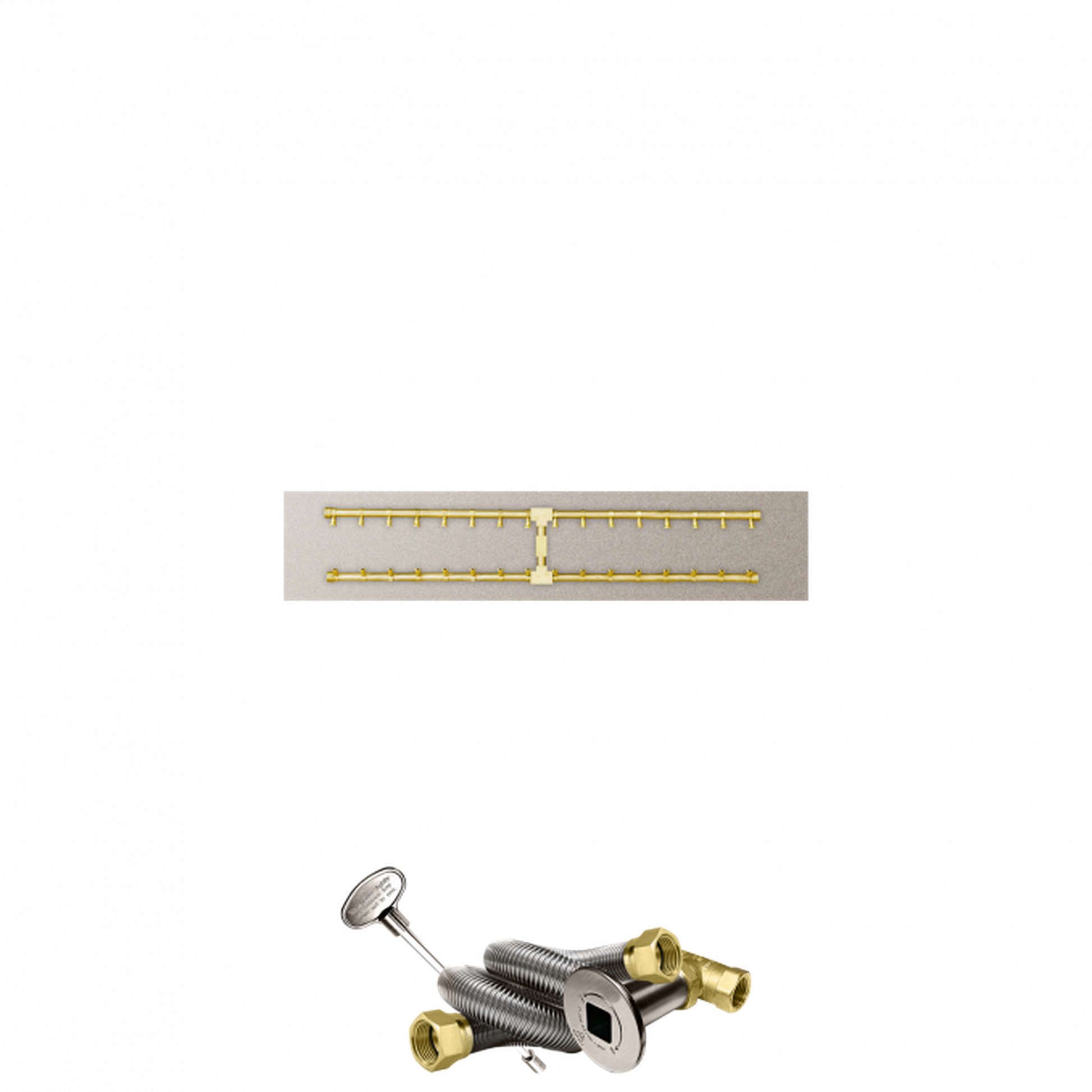 Firegear Pro Series 48" x 10" Linear Flat Pan Propane Gas Fire Pit H Burner System With Match Throw Ignition System