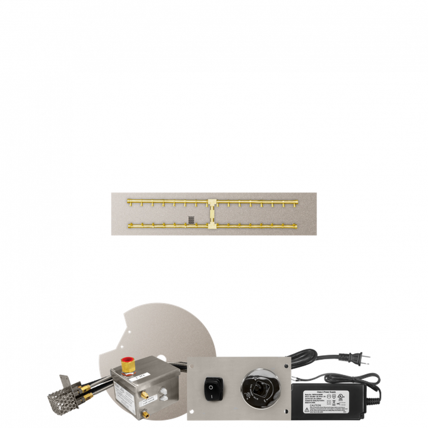 Firegear Pro Series 48" x 10" Linear Flat Pan Propane Gas Fire Pit H Burner System With All Weather Electronic Ignition System