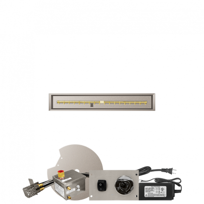 Firegear Pro Series 48" x 6" Linear Drop-In Pan Natural Gas Fire Pit T Burner System With All Weather Electronic Ignition System