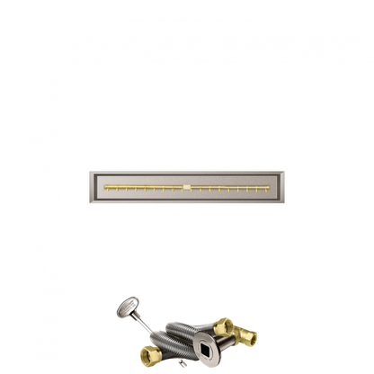 Firegear Pro Series 48" x 6" Linear Drop-In Pan Natural Gas Fire Pit T Burner System With Match Throw Ignition System