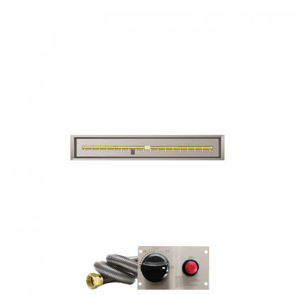 Firegear Pro Series 48" x 6" Linear Drop-In Pan Natural Gas Fire Pit T Burner System With Thermocouple Piloted Safety Ignition System