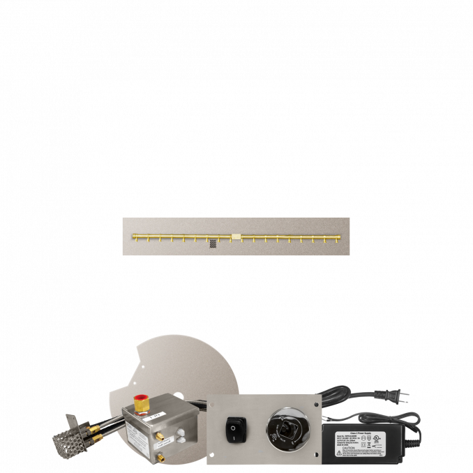 Firegear Pro Series 48" x 8" Linear Flat Pan Propane Gas Fire Pit T Burner System With All Weather Electronic Ignition System