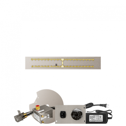 Firegear Pro Series 60" x 10" Linear Flat Pan Natural Gas Fire Pit H Burner System With All Weather Electronic Ignition System