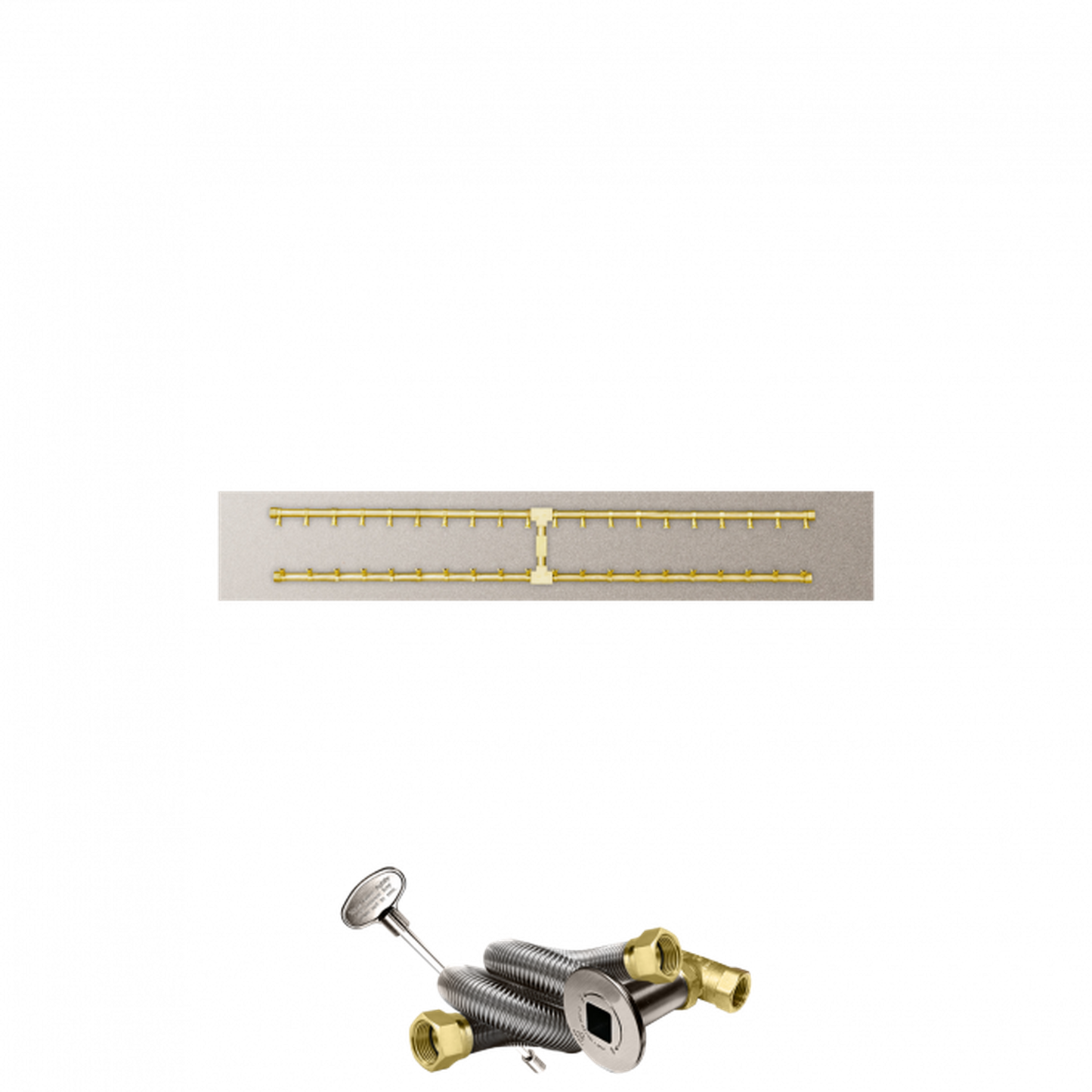 Firegear Pro Series 60" x 10" Linear Flat Pan Propane Gas Fire Pit H Burner System With Match Throw Ignition System