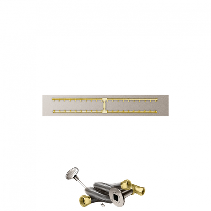 Firegear Pro Series 60" x 10" Linear Flat Pan Propane Gas Fire Pit H Burner System With Match Throw Ignition System