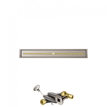 Firegear Pro Series 60" x 6" Linear Drop-In Pan Natural Gas Fire Pit T Burner System With Match Throw Ignition System