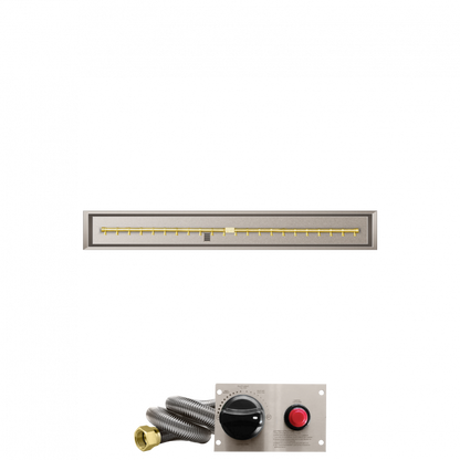 Firegear Pro Series 60" x 6" Linear Drop-In Pan Natural Gas Fire Pit T Burner System With Thermocouple Piloted Safety Ignition System