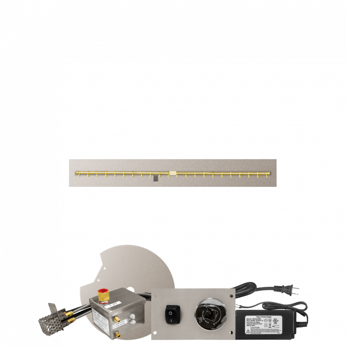 Firegear Pro Series 60" x 8" Linear Flat Pan Natural Gas Fire Pit T Burner System With All Weather Electronic Ignition System