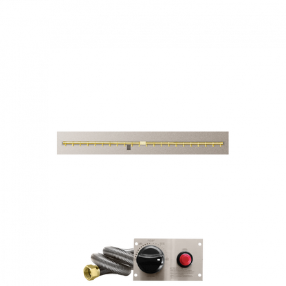 Firegear Pro Series 60" x 8" Linear Flat Pan Natural Gas Fire Pit T Burner System With Thermocouple Piloted Safety Ignition System
