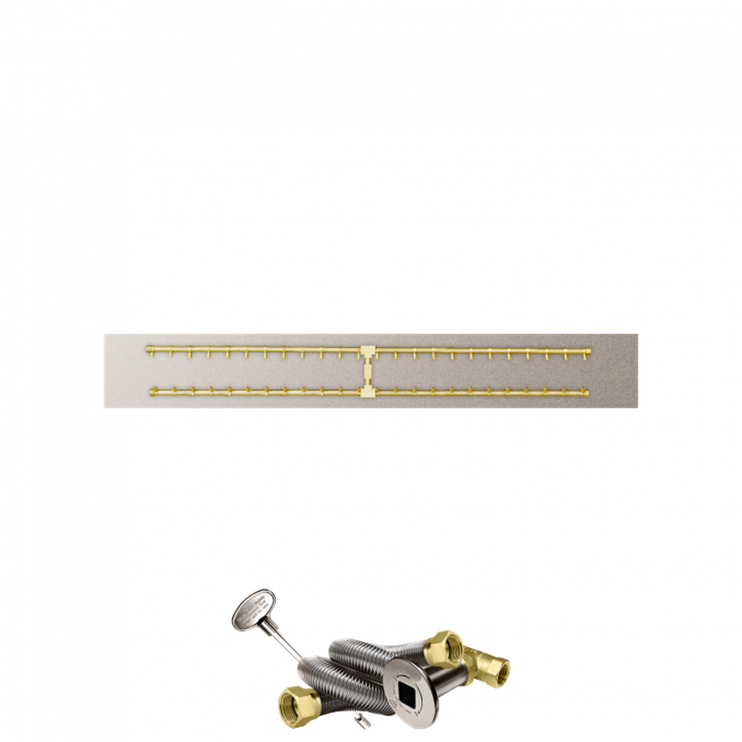 Firegear Pro Series 72" x 10" Linear Flat Pan Propane Gas Fire Pit H Burner System With Match Throw Ignition System