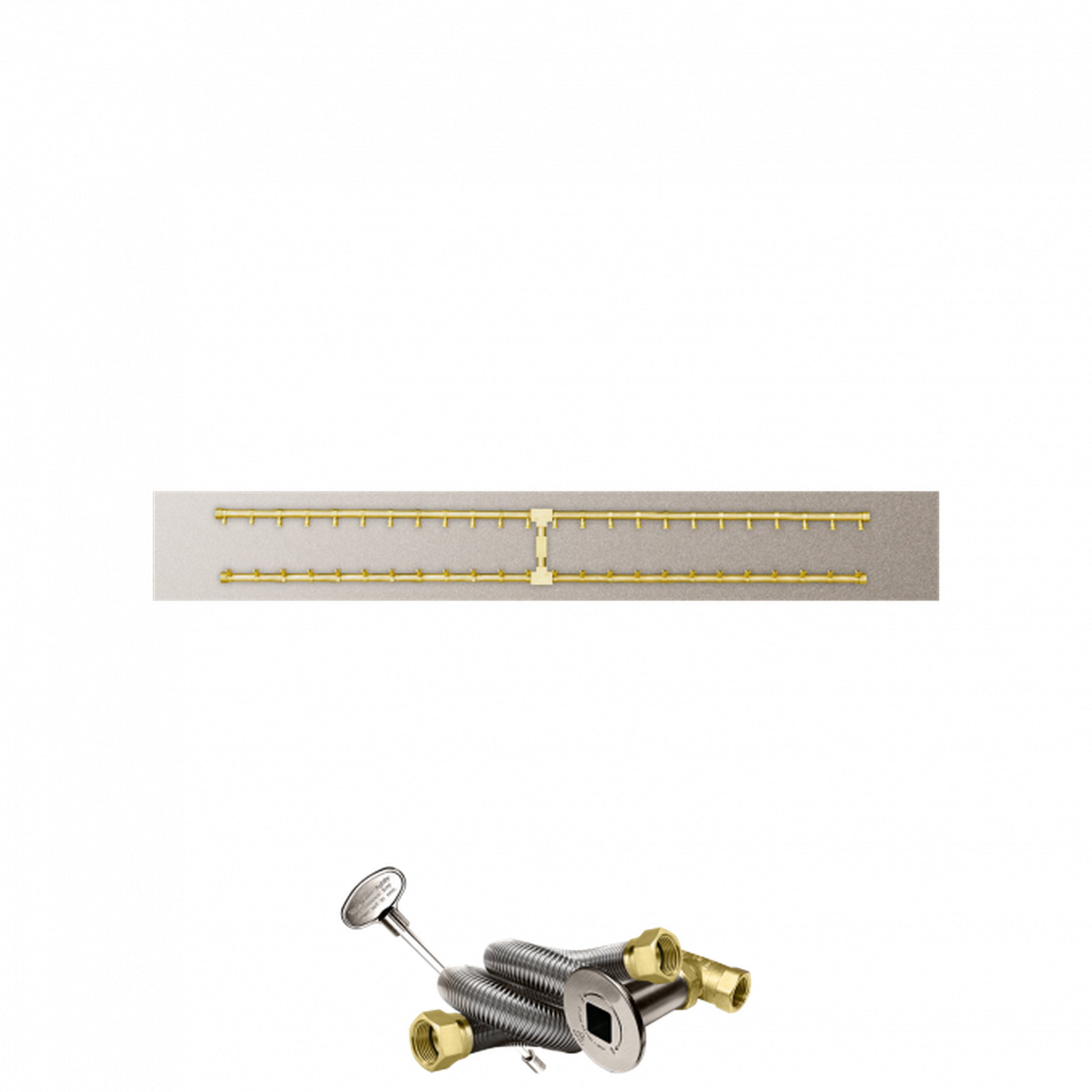 Firegear Pro Series 72" x 10" Linear Flat Pan Propane Gas Fire Pit H Burner System With Match Throw Ignition System