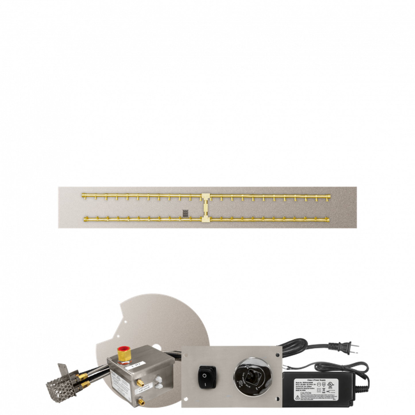 Firegear Pro Series 72" x 10" Linear Flat Pan Propane Gas Fire Pit H Burner System With All Weather Electronic Ignition System